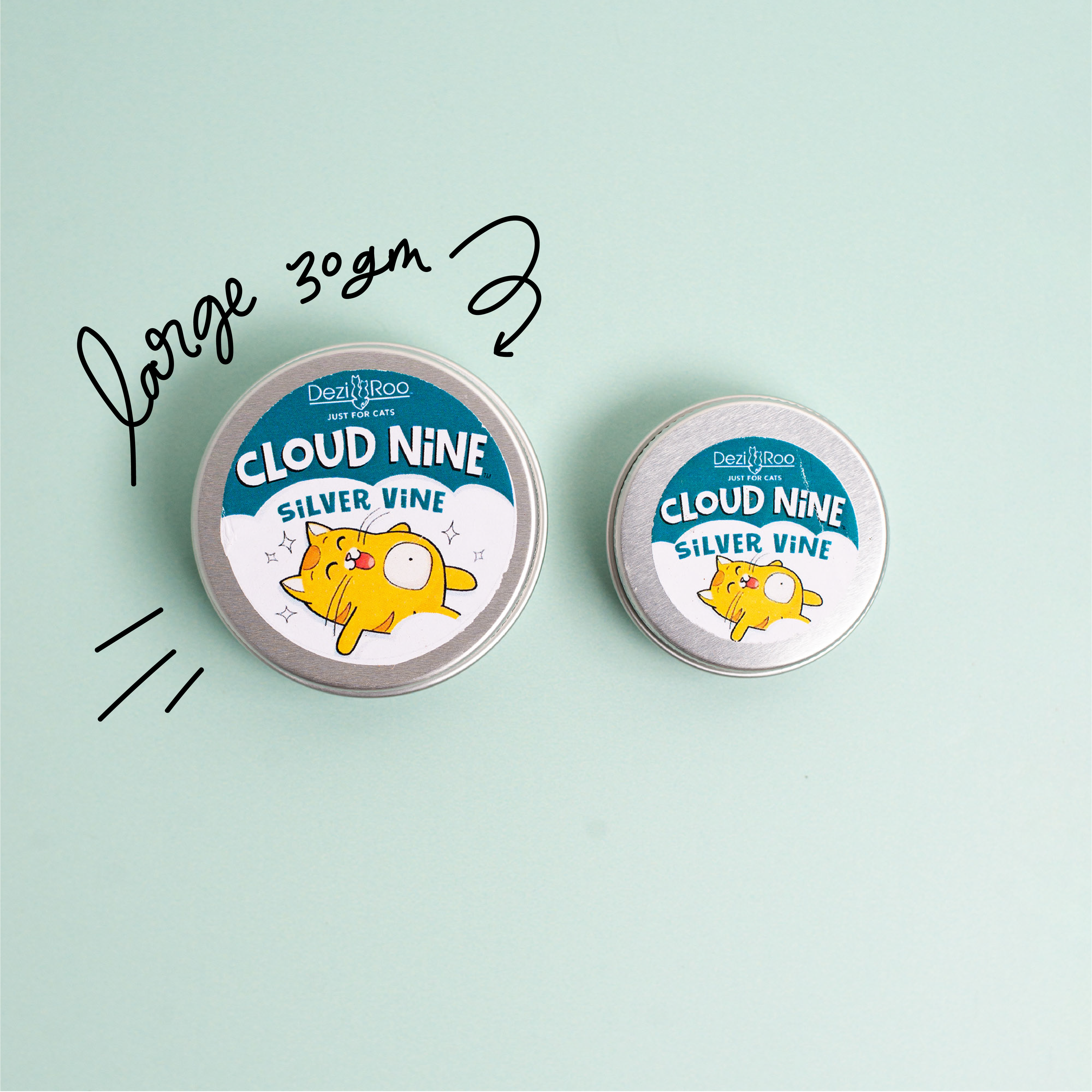 Dezi & Roo - Cloud Nine silvervnie - large tin 30gm of silver vine - 100% natural cat attractant - non-toxic, safe scent enrichment for cats